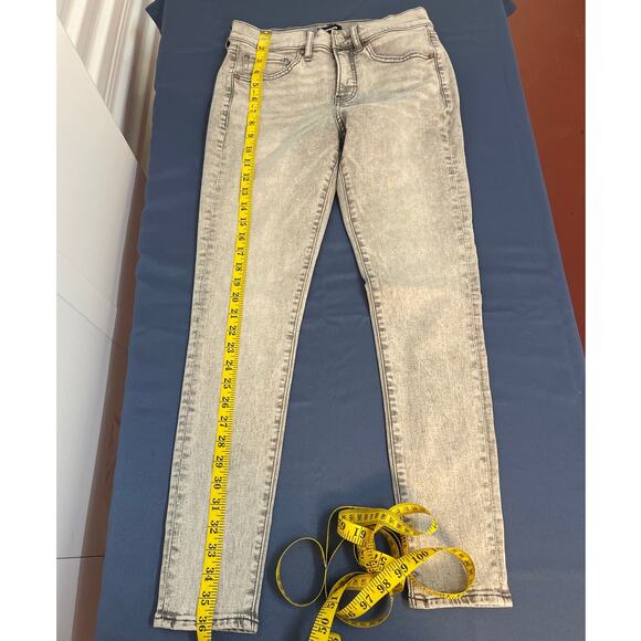 Express Gray Skinny Mid Rise Jeans Size 4R - Picture 6 of 11